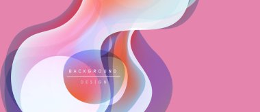 Soyut akışkan şekiller, pembe arka plan. Üst üste binen katmanlar dinamik görsel efekt yaratır. Arka planlar için modern tasarım ögesi.