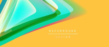 Soyut akışkan şekiller, canlı renkler, sarı arka plan. Modern tasarım elementleri dinamik görsel efekt yaratır.