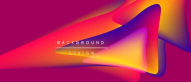 Canlı soyut arkaplan özellikleri akan şekiller, gradyanlar. Pembe, mor, turuncu renkler tasarımda baskın, dinamik görsel efekt yaratır..