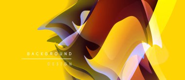 Soyut sarı arka plan tasarımı. Üst üste binen şekiller dinamik görsel efekt yaratır. Sıcak tonlarda baskın kompozisyon, modern estetik.