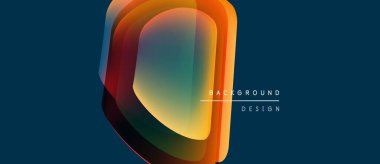 Soyut katmanlı şekiller canlı bir görüntü yaratır. Gradyan renkler harmanlanarak modern tasarım ögesi oluşturur. Metin arkaplan tasarımı okur.