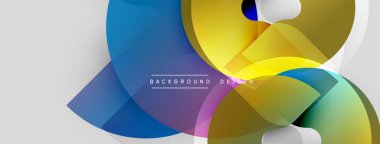 Soyut renkli şekiller örtüşür, dinamik görsel efekt yaratır. Modern tasarım arka planlar ve sunumlar için uygundur. Yumuşak gradyanlar.