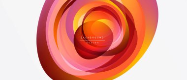 Soyut eşmerkezli daireler, canlı turuncu renkler, modern tasarım. Minimalist kompozisyon, pürüzsüz eğimler, dinamik görsel efekt.