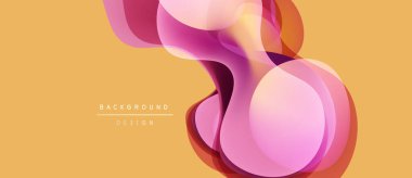 Soyut sıvı şekilleri örtüşür ve canlı renk değişimleri yaratır. Yumuşak kıvrımlar hareketi, sıcak tonlarsa tasarıma hükmediyor..