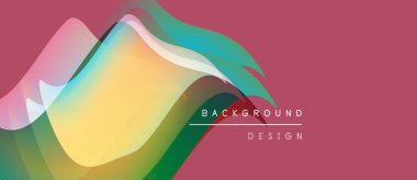 Soyut dalgalar, canlı renkler, pembe fon. Modern tasarım elementleri dinamik görsel deneyimler yaratır. Metin arkaplan tasarımı okur.