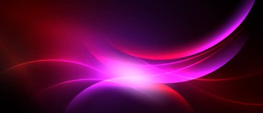 Soyut canlı tasarım kıvrımlar, pembeler, morlar, kırmızılar. Dramatik ışıklandırma, dinamik görsel etki yaratır. Düzen eğimleri kompozisyona hakim.