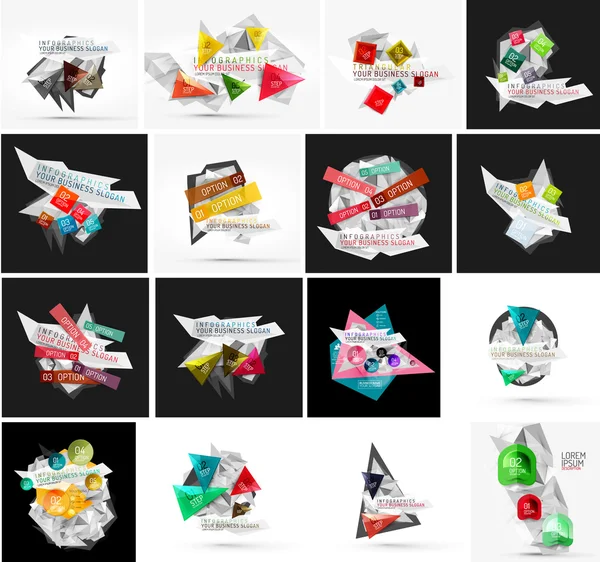 Conjunto de modelos de banner geométricos abstratos infográficos —  Vetores de Stock