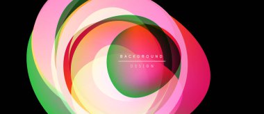 Soyut renkli katmanlar dinamik dairesel tasarım yaratır. Canlı renkler harmanlanarak modern arkaplan ögesi oluşturur. Yumuşak gradyanlar görsel ilgi sunar.