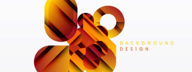 Soyut geometrik tasarım. Turuncu, kırmızı renkler dinamik kompozisyon yaratır. Çeşitli projeler için modern arkaplan.