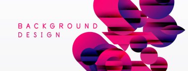 Soyut pembe, mor şekiller üst üste biniyor. Arka planlar ve sunumlar için modern tasarım öğesi. Minimalist estetik.