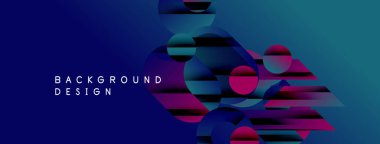 Soyut geometrik şekiller örtüşür, dinamik mavi ve pembe renk değişimi yaratır. Arkaplan ve sunumlar için uygun modern tasarım.