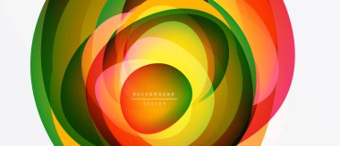 Soyut girdap çizgileri dinamik renkli tasarım yaratır. Parlak eğimler hareketi, enerjiyi, modern estetiği akla getiriyor. Orta metin arkaplan tasarımı okur.