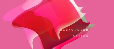 Soyut pembe tasarım. Üst üste binen şekiller dinamik görsel efekt yaratır. Metin elementli modern arkaplan. Yumuşak eğimler, canlı renkler.