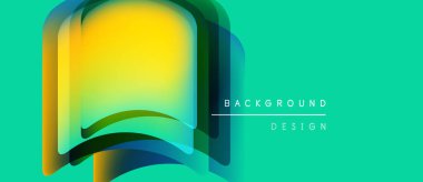 Açık kitap illüstrasyonu. Canlı renkler karışır, katmanlı etki yaratır. Turkuaz arka plan altın sayfaları tamamlıyor. Modern tasarım ögesi.