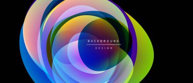 Soyut renkli katmanlar dinamik dairesel tasarım yaratır. Canlı renkler harmanlanarak modern arkaplan ögesi oluşturur. Yumuşak gradyanlar görsel ilgi sunar.