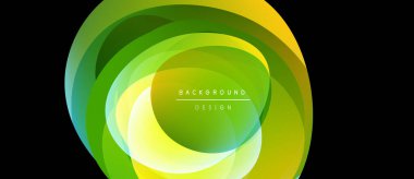 Soyut katmanlı şekiller, canlı yeşiller, sarılar dinamik bir zemin oluşturur. Metin, formda ortalanmış arkaplan tasarımı okur.