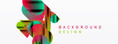 Soyut renkli şekiller beyaz uzayla örtüşüyor. Modern tasarım elementleri dinamik görsel etki yaratır. Basit, temiz estetik..