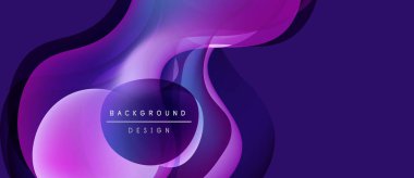 Soyut mor arkaplan. Akan şekiller dinamik görsel efektler yaratır. Modern tasarım elementleri parlak estetik sunar.