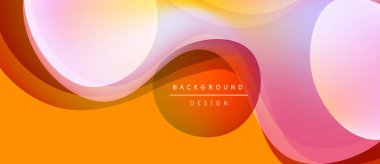 Soyut akışkan şekiller, sıcak renkler, turuncu, pembe, kırmızı renkler. Arkaplan ve sunumlar için modern tasarım ögesi.