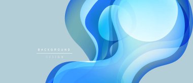 Soyut mavi dalgalar, akan şekiller dinamik bir zemin oluşturur. Yumuşak eğimler, modern tasarım elementleri pürüzsüz geçişler sunar.