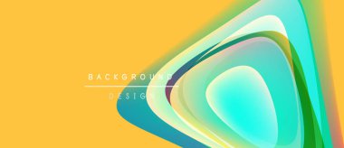 Soyut sıvı şekilleri sarı arkaplan ile örtüşür. Canlı renkler harmanlanarak, dinamik görsel efekt yaratır. Modern tasarım ögesi.