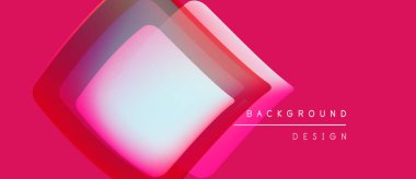 Soyut geometrik tasarım. Pembe arkaplan özellikleri katmanlı kareler, gradyan etkisi, metin arka plan tasarımı. Modern, canlı kompozisyon.