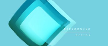 Soyut geometrik tasarım. Katmanlar derinlik yaratır, turkuaz renkler hakim olur. Geçmişe uygun modern, temiz estetik..