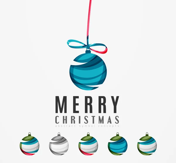 Conjunto de iconos abstractos bola de Navidad — Vector de stock