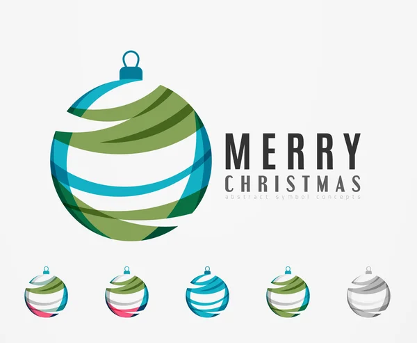 Conjunto de iconos abstractos bola de Navidad — Vector de stock