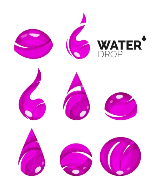 Conjunto de iconos abstractos de agua ecológica — Vector de stock