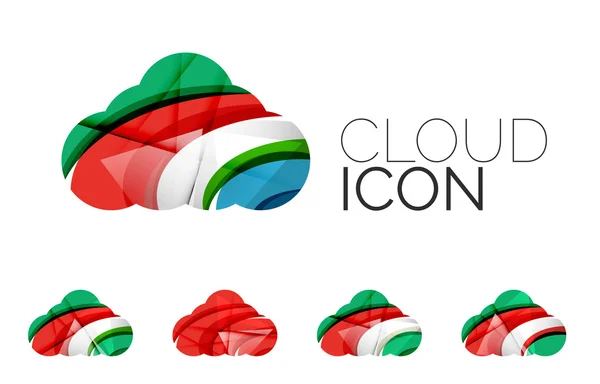 Set of abstract cloud computing icons, — Stock Vector