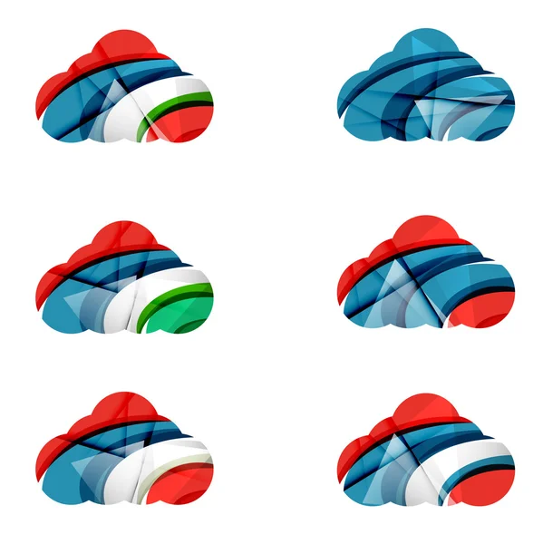 Set of abstract cloud computing icons — Stock vektor