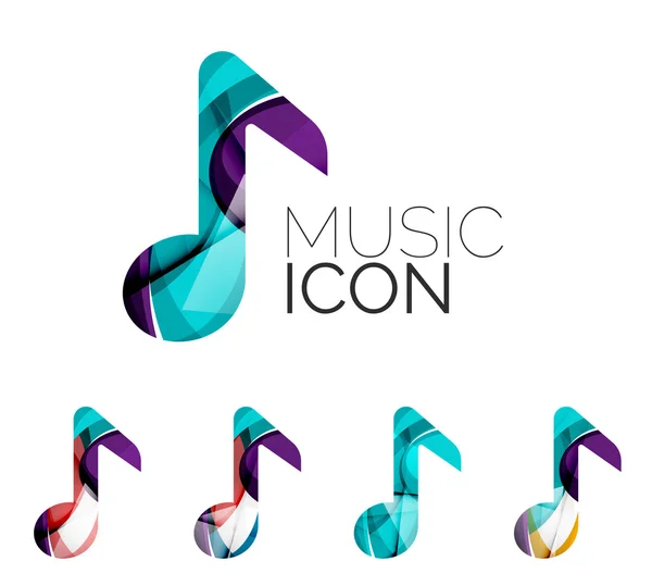 Conjunto de icono de nota de música abstracta , — Vector de stock