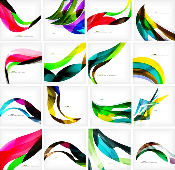 Set of colorful flowing motion backgrounds. — Stock Vector