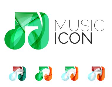 Soyut müzik notu simge kümesi,