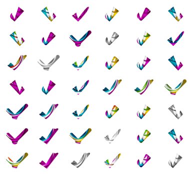 Soyut Tamam ve kene simgeler kümesi,