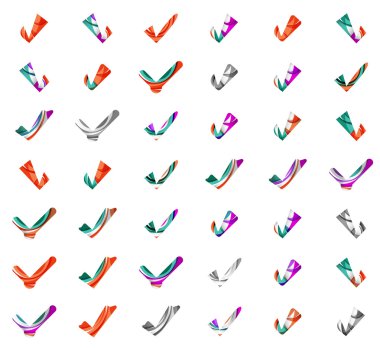 Soyut Tamam ve kene simgeler kümesi,