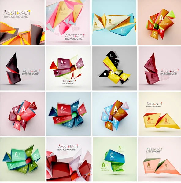 Set di forme triangolo geometrico 3d . — Vettoriale Stock