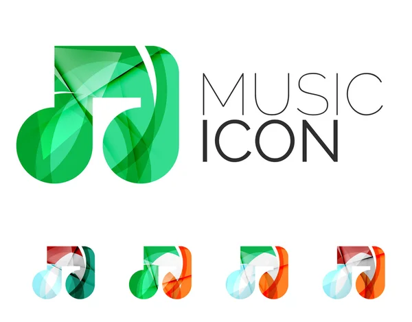 Set of abstract music note icon, — Stock Vector