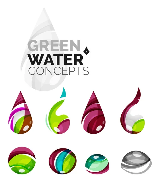 Set van abstracte eco water pictogrammen — Stockvector