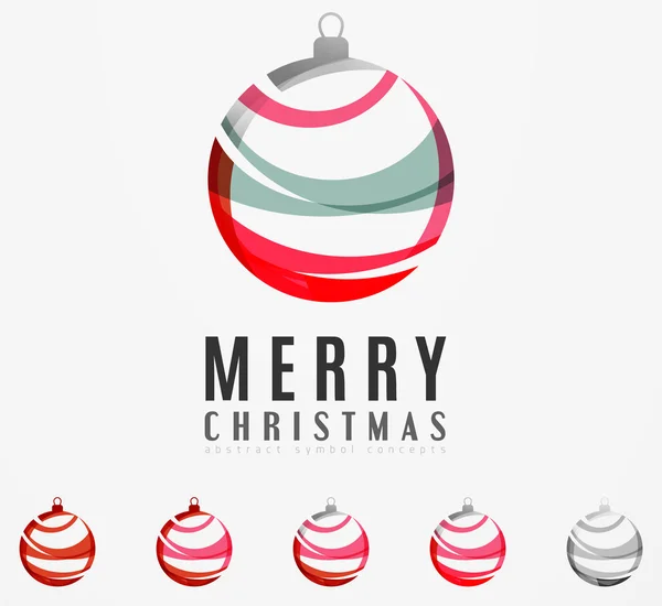 Sada abstraktní vánoční koule ikon, — Stockový vektor