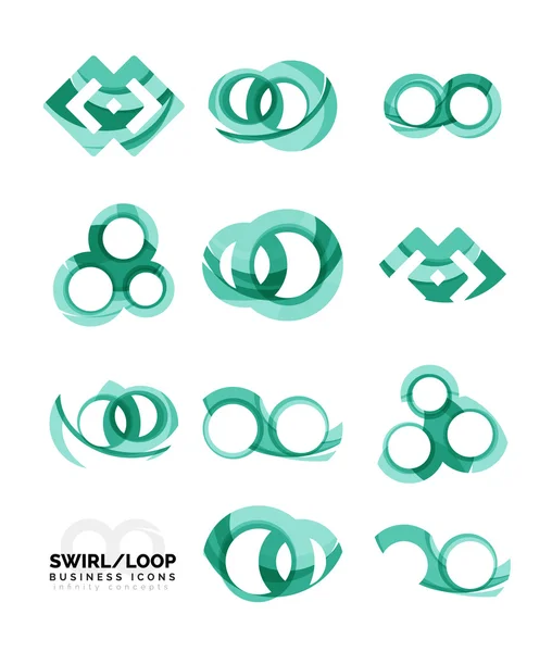 Set of infinity concepts, loop logo designs — Stock Vector