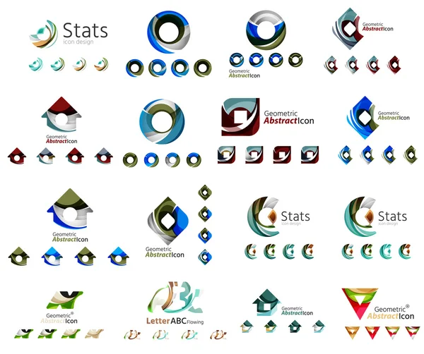 Universal uppsättning abstrakta logotyper — Stock vektor