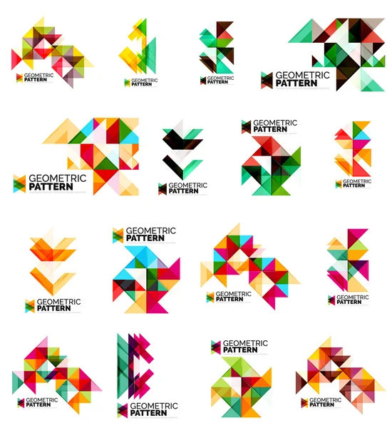 Set of color triangles geometric pattern — Wektor stockowy