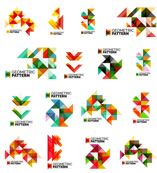 Set of color triangles geometric pattern — Wektor stockowy