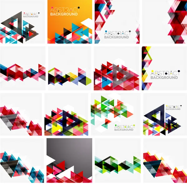 Set of triangle geometric abstract backgrounds — Stock Vector