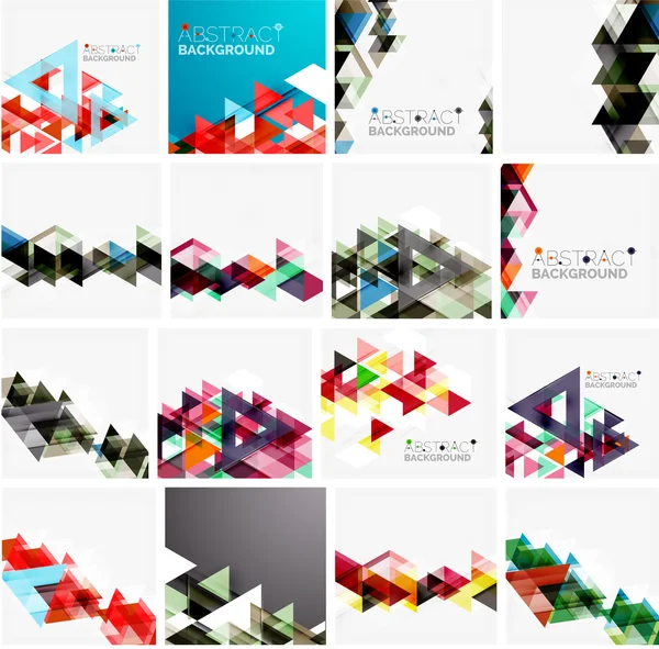 Conjunto de fondos abstractos geométricos triangulares — Vector de stock