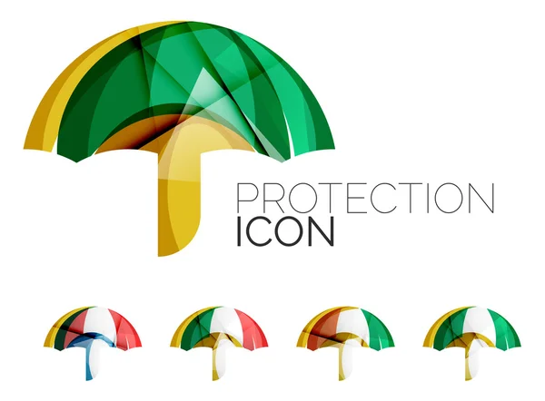 Conjunto de ícones abstrato guarda-chuva — Vetor de Stock