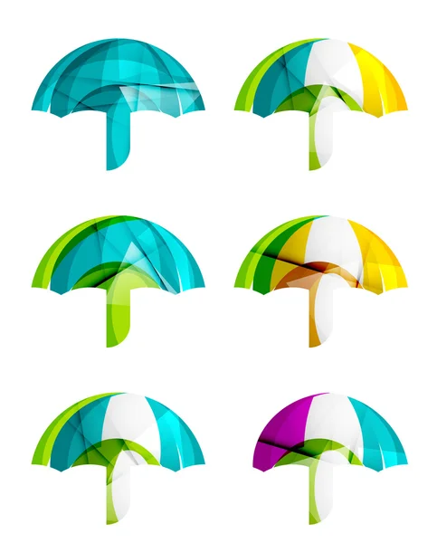 Ensemble d'icônes abstraites parapluie , — Image vectorielle