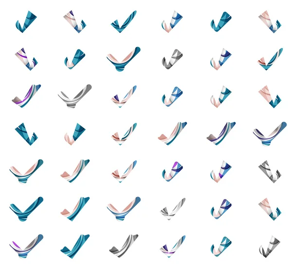 Ensemble d'icônes abstraites OK et cocher , — Image vectorielle